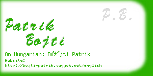 patrik bojti business card